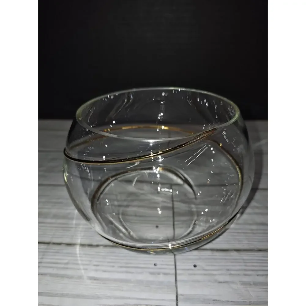 PartyLite Clear Embedded Glass Copper Wire Wrapped Vase Candy Dish Candle Holder - Picture 4 of 10